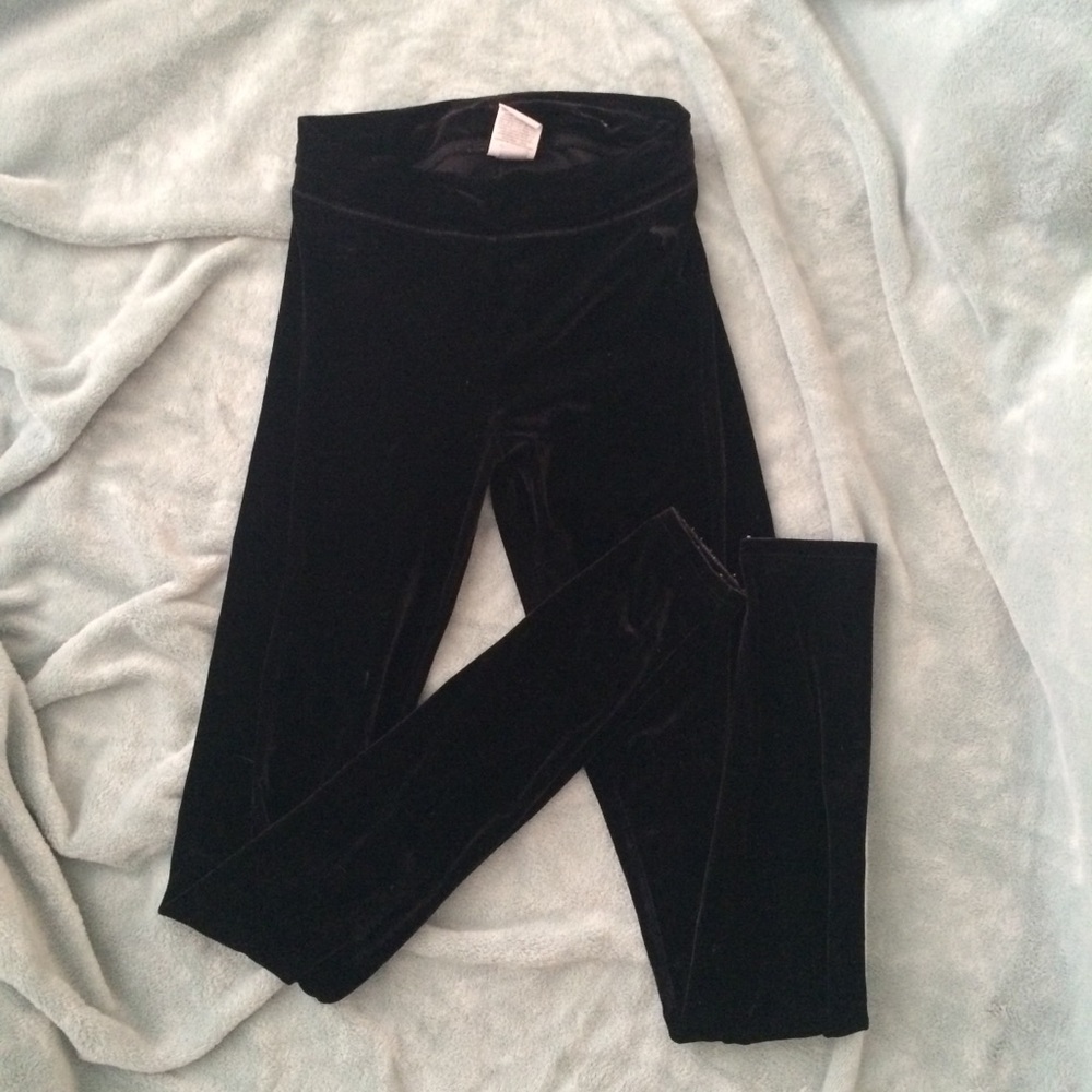 [PINK] Black Velvet Leggings